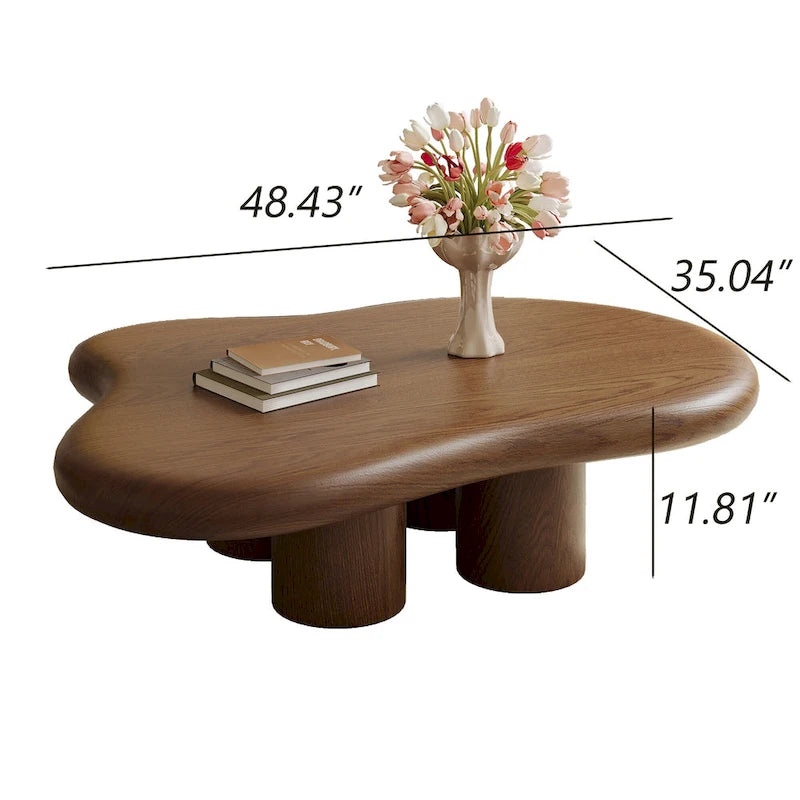 Mesa de centro moderna em forma de nuvem de 48.43 para sala de estar, mesa de centro com 4 pernas - 48.4