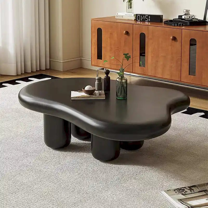 Mesa de centro moderna em forma de nuvem de 48.43 para sala de estar, mesa de centro com 4 pernas - 48.4
