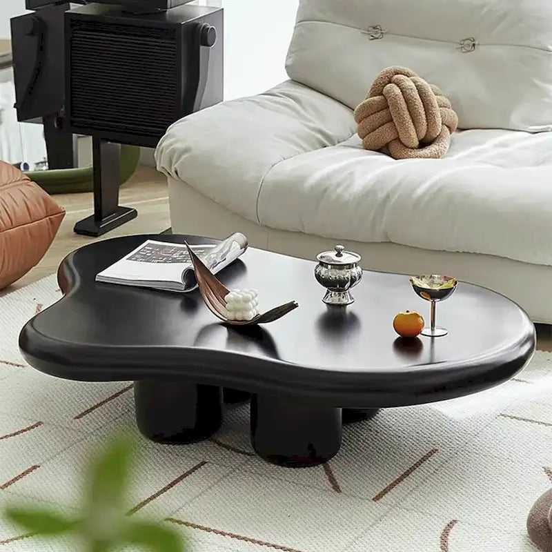 Mesa de centro moderna em forma de nuvem de 48.43 para sala de estar, mesa de centro com 4 pernas - 48.4