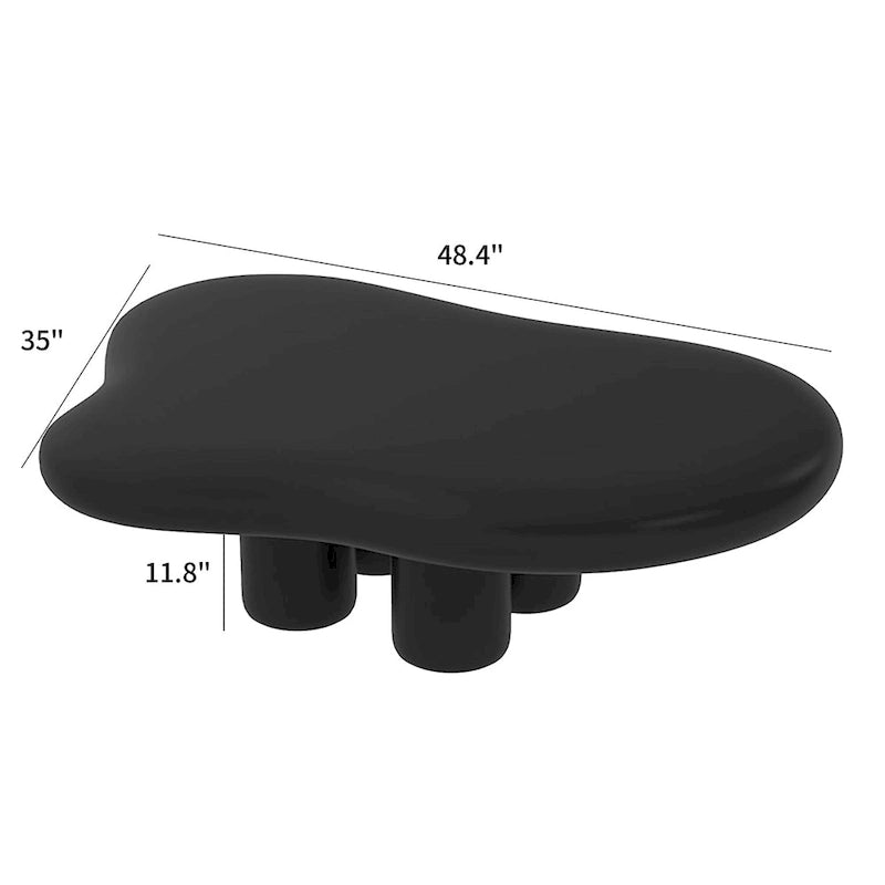 Mesa de centro moderna em forma de nuvem de 48.43 para sala de estar, mesa de centro com 4 pernas - 48.4