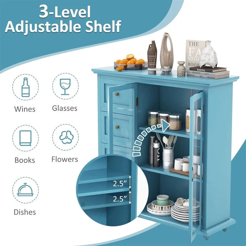 Credenza con buffet e contenitore - 12D x 36W x 37H