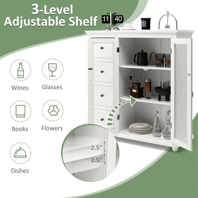 Credenza con buffet e contenitore - 12D x 36W x 37H