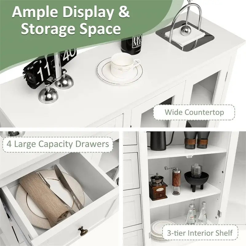 Credenza con buffet e contenitore - 12D x 36W x 37H