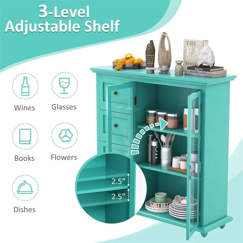 Credenza con buffet e contenitore - 12D x 36W x 37H