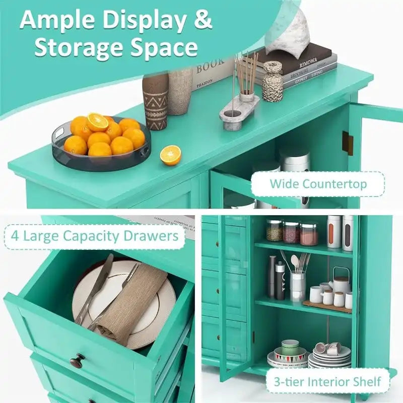 Credenza con buffet e contenitore - 12D x 36W x 37H