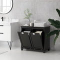 Bathroom Storage Cabinet with Dual Tilt out Laundry Hamper