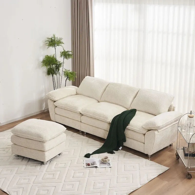 Modern Deep 3-Seat Sofa Couch