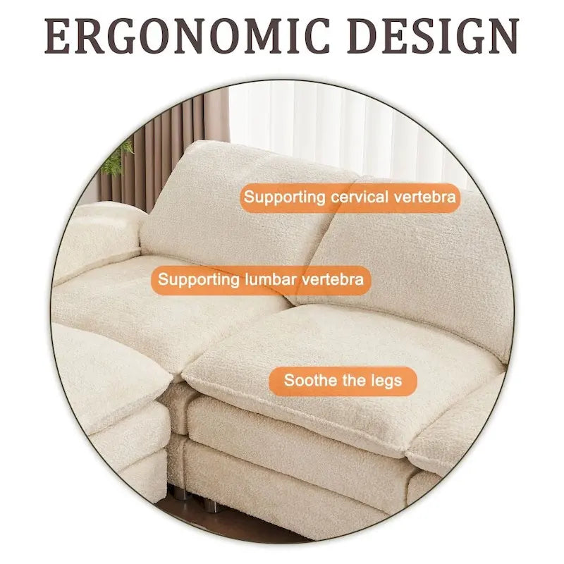 Modern Deep 3-Seat Sofa Couch