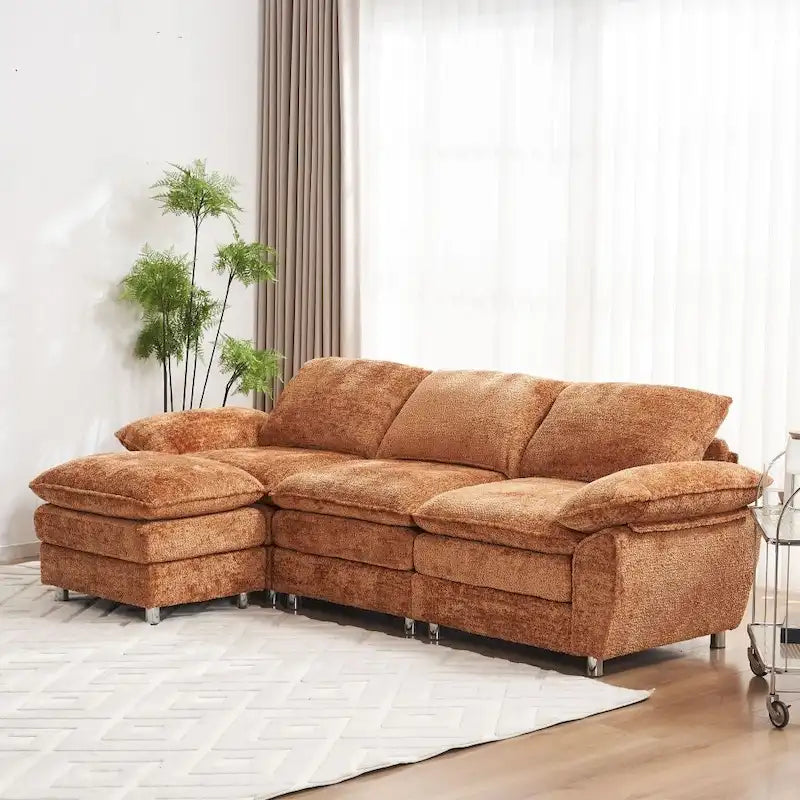 Modern Deep 3-Seat Sofa Couch