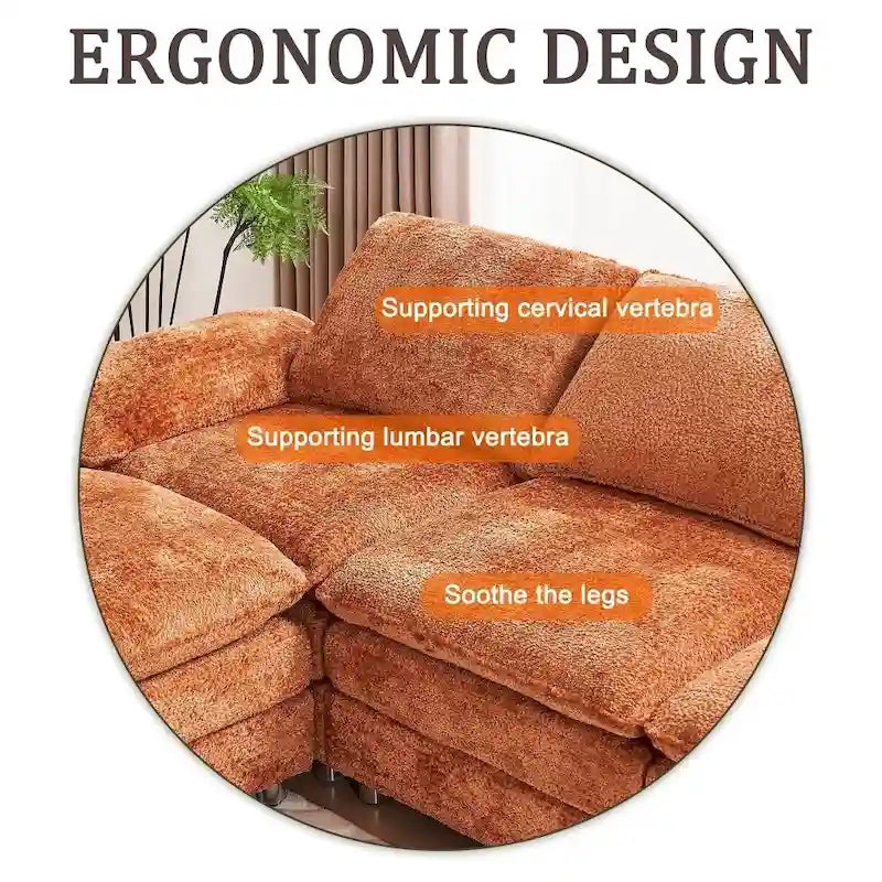 Modern Deep 3-Seat Sofa Couch