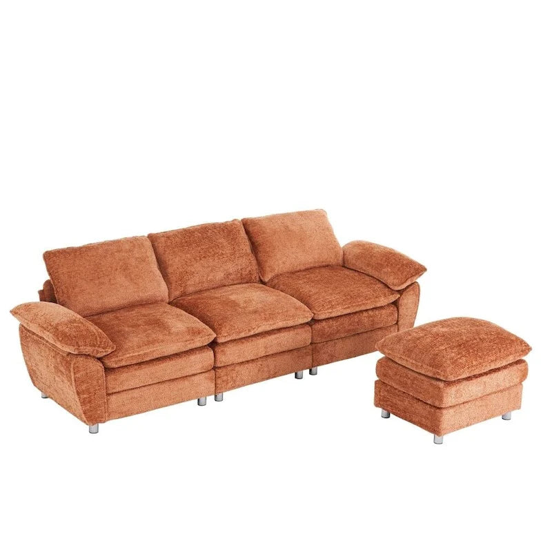Modern Deep 3-Seat Sofa Couch